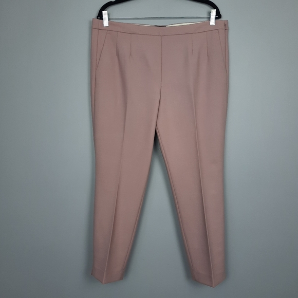 J. Crew Martie Blush Pink Wool High Rise Ankle Length Pants size 16 - Picture 1 of 15